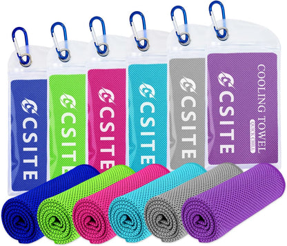 4 Pack Cooling Towels (47"x12") for Neck and Face, Ice Towel for Hot Weather, Soft Breathable Chilly Gym Towels, Microfiber Towel for Work Out, Yoga, Running, Camping & More Activities