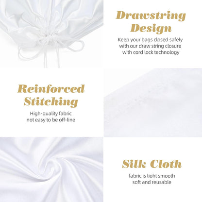 3Pack Drawstring Dust Bags for Handbags Silk Purses