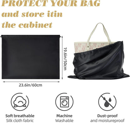 3Pack Drawstring Dust Bags for Handbags Silk Purses