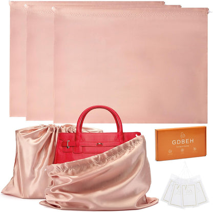 3Pack Drawstring Dust Bags for Handbags Silk Purses