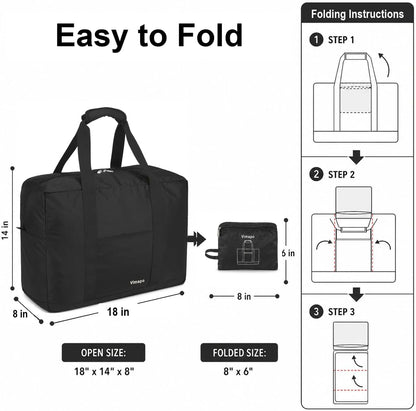 Foldable Travel Duffle Bag with Trolley Sleeve 40L Travel Bag