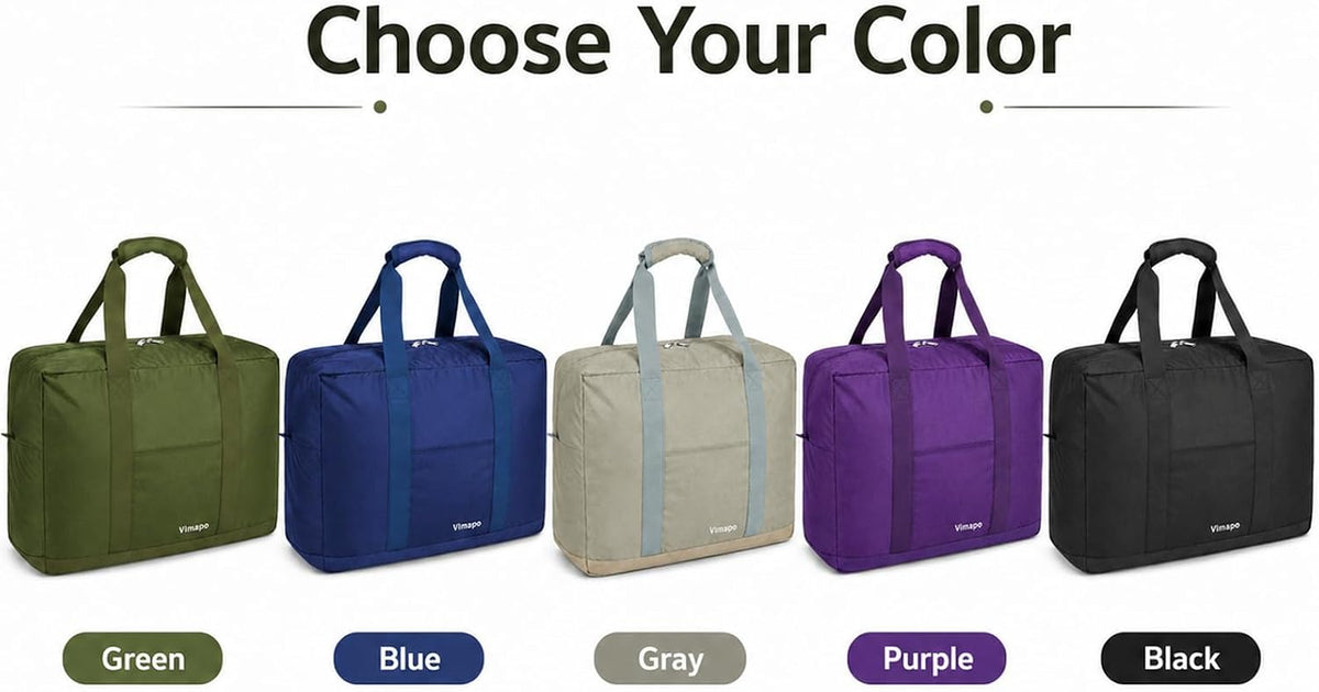 Foldable Travel Duffle Bag with Trolley Sleeve 40L Travel Bag