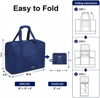 Foldable Travel Duffle Bag with Trolley Sleeve 40L Travel Bag