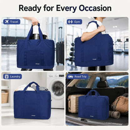 Foldable Travel Duffle Bag with Trolley Sleeve 40L Travel Bag