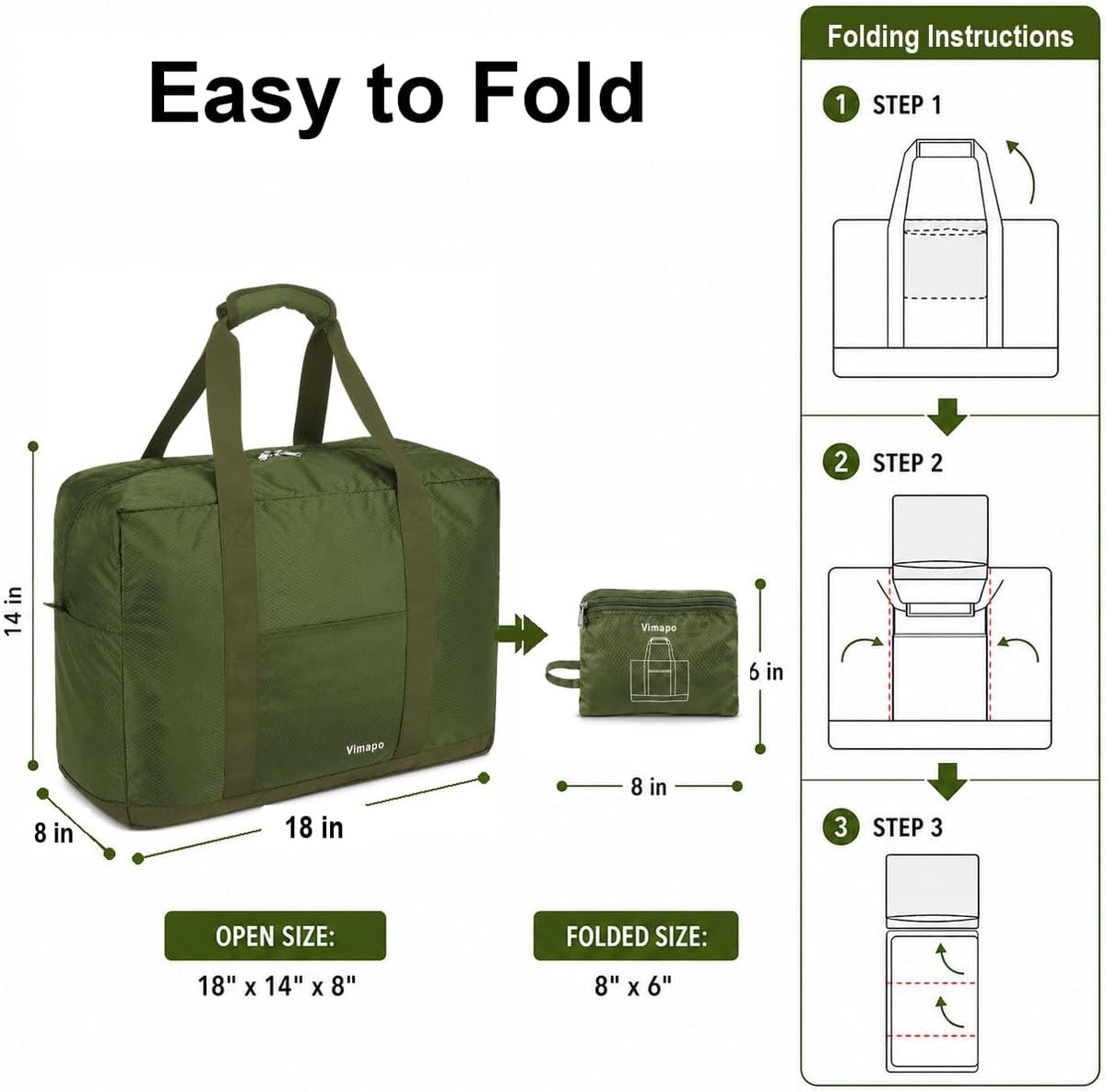 Foldable Travel Duffle Bag with Trolley Sleeve 40L Travel Bag