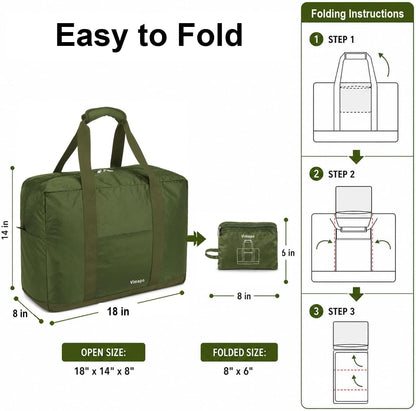 Foldable Travel Duffle Bag with Trolley Sleeve 40L Travel Bag