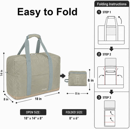 Foldable Travel Duffle Bag with Trolley Sleeve 40L Travel Bag