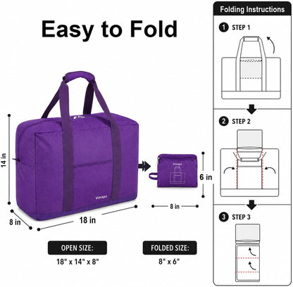 Foldable Travel Duffle Bag with Trolley Sleeve 40L Travel Bag