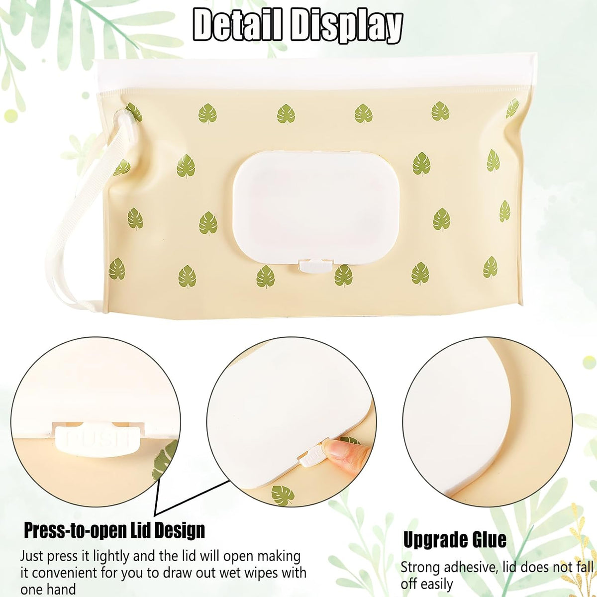 FEBSNOW 6 Pack Baby Wipes Dispenser, Portable Travel Refillable Wipe Holder
