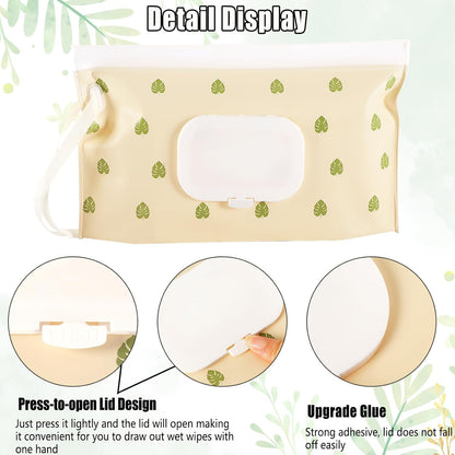 FEBSNOW 6 Pack Baby Wipes Dispenser, Portable Travel Refillable Wipe Holder
