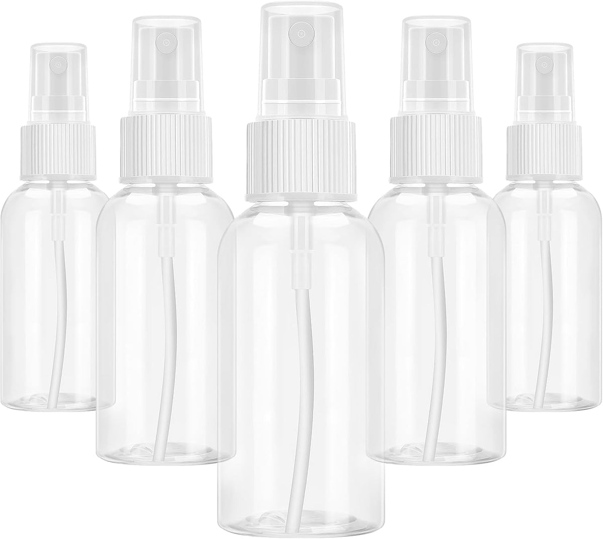 5 Pack Small Spray Bottles for Travel - 50ml Spray Bottle Leak Proof, Fine Mist Empty Spritzer Bottles, Reusable Clear Plastic Mini Travel Bottle for Storage Essential Oils, Cleaning, Perfume
