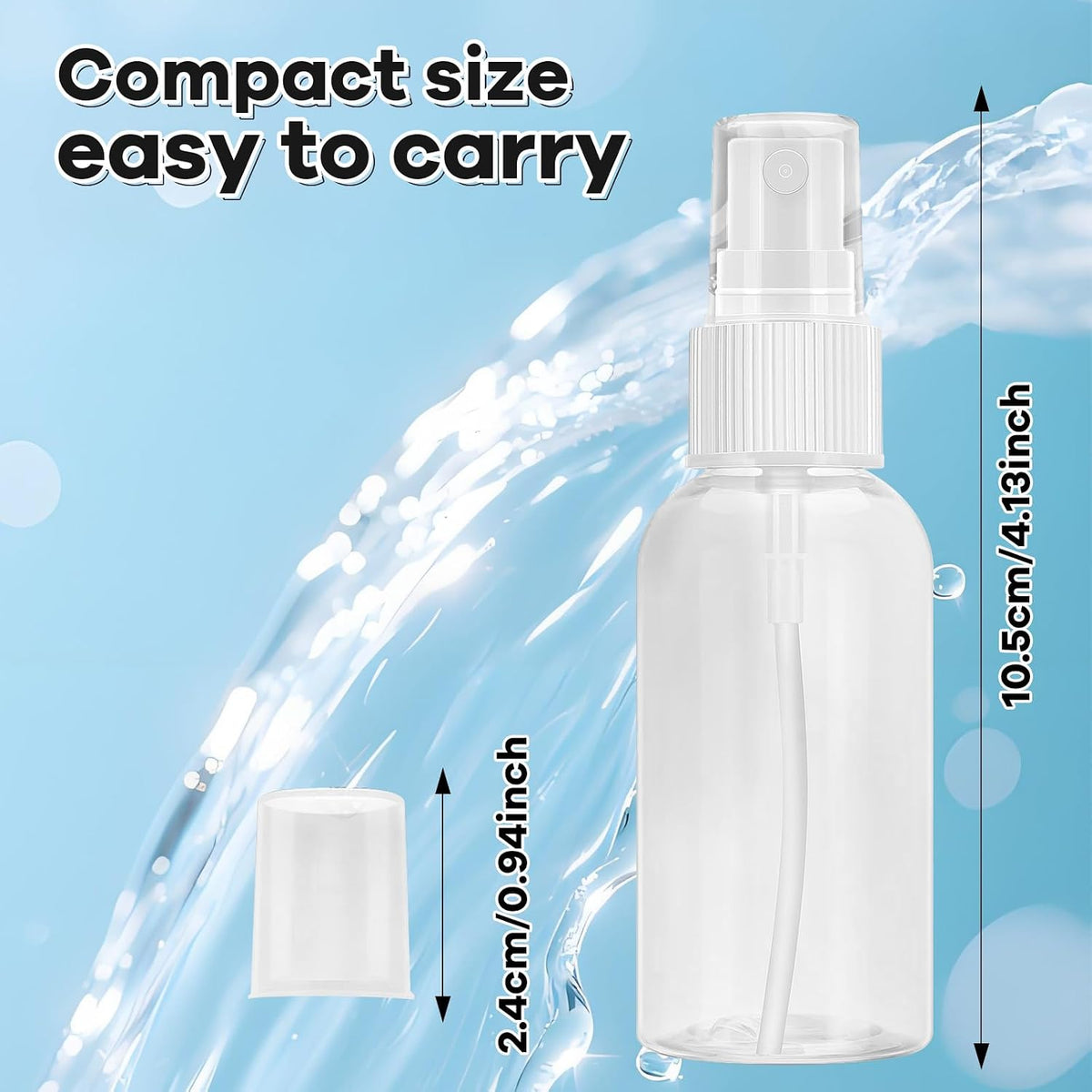 5 Pack Small Spray Bottles for Travel - 50ml Spray Bottle Leak Proof, Fine Mist Empty Spritzer Bottles, Reusable Clear Plastic Mini Travel Bottle for Storage Essential Oils, Cleaning, Perfume