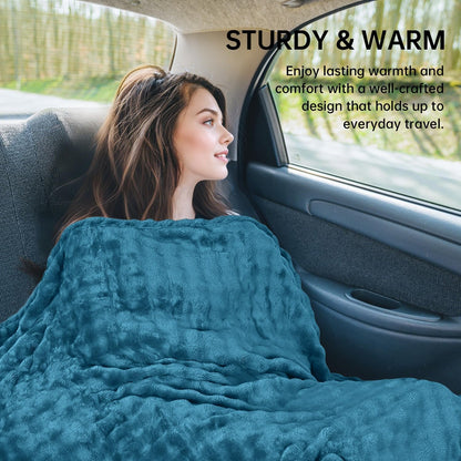 Travel Blanket and Pillow-2-in-1, Ultra-Soft&Compact, One-Piece Airplane Blanket with Hand Luggage Belt and Backpack Clip,Travelers Accessories Gifts, 61x43 Inches (Dark Grey)