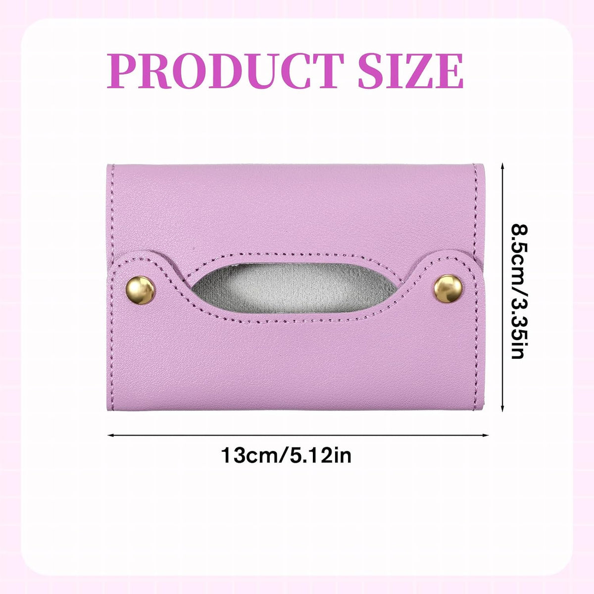 Pocket Tissue Holder, Reusable Travel Tissue Pouch, PU Leather Tissue Holder for Purse, Paper Case Storage Bag for Face Towels, Car, Office, and Outdoor Use (Purple)