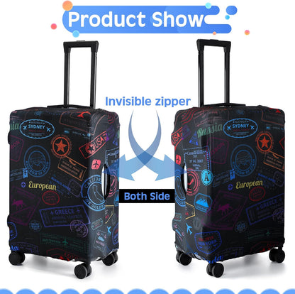 3 Pieces Travel Luggage Cover, S/medium/L;Vintage Theme;Multicolor