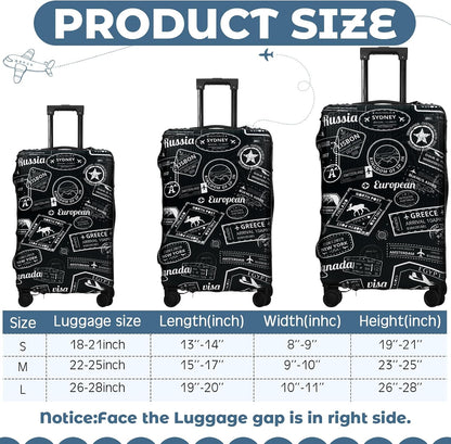 3 Pieces Travel Luggage Cover, S/medium/L;Vintage Theme;Multicolor