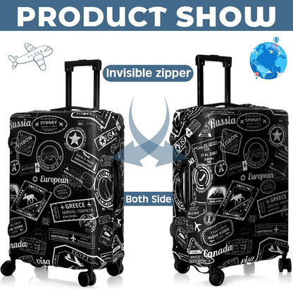 3 Pieces Travel Luggage Cover, S/medium/L;Vintage Theme;Multicolor