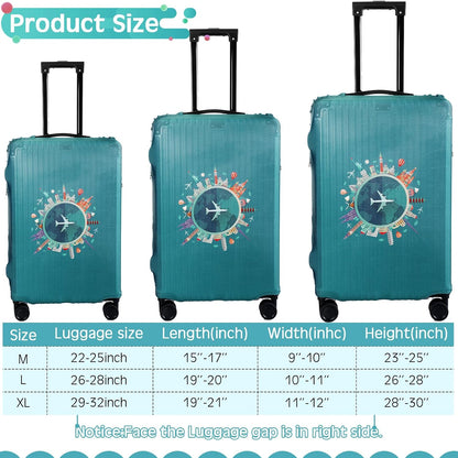 3 Pieces Travel Luggage Cover, S/medium/L;Vintage Theme;Multicolor