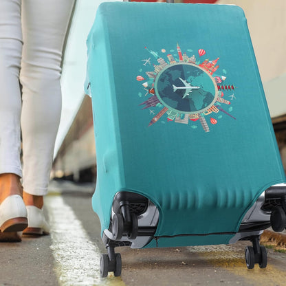 3 Pieces Travel Luggage Cover, S/medium/L;Vintage Theme;Multicolor