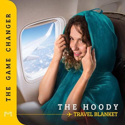 Travel Blanket and Pillow Set, Airplane Blanket with Cotton Pillowcase