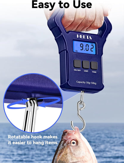 Fish Scale 110lb/50kg Digital Hanging Fishing Luggage Weight Scale
