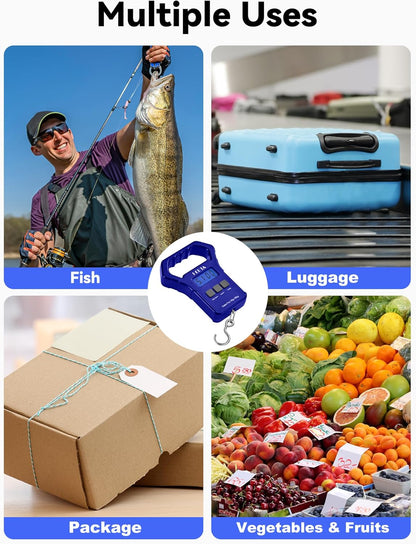 Fish Scale 110lb/50kg Digital Hanging Fishing Luggage Weight Scale