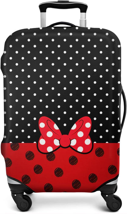 Red Bow Luggage Cover Protector Fit 29-32 Inch, Black