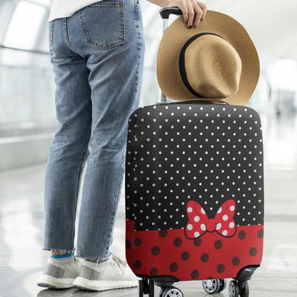 Red Bow Luggage Cover Protector Fit 29-32 Inch, Black