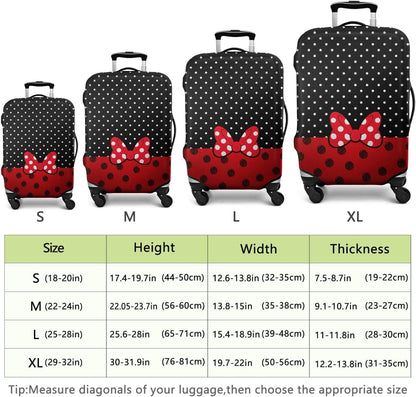 Red Bow Luggage Cover Protector Fit 29-32 Inch, Black