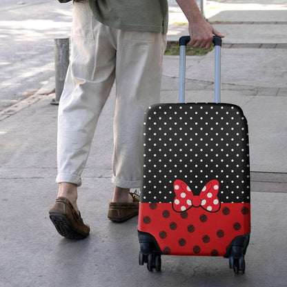 Red Bow Luggage Cover Protector Fit 29-32 Inch, Black