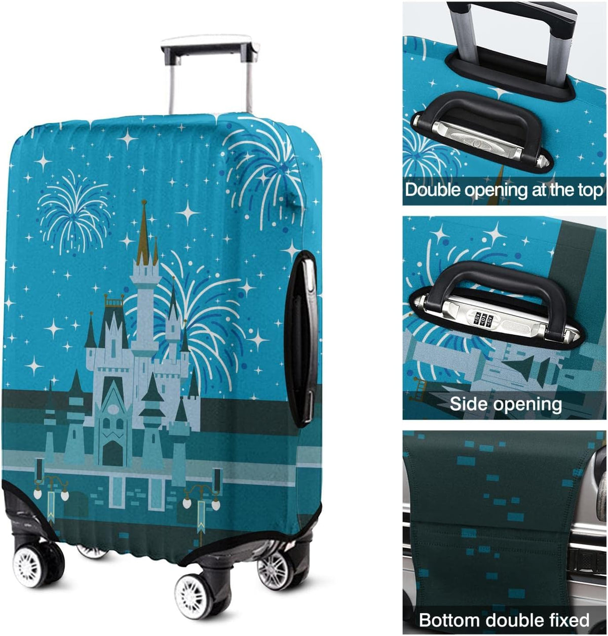 Red Bow Luggage Cover Protector Fit 29-32 Inch, Black