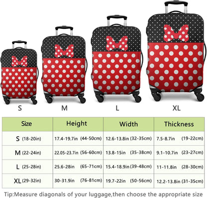 Red Bow Luggage Cover Protector Fit 29-32 Inch, Black