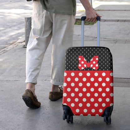Red Bow Luggage Cover Protector Fit 29-32 Inch, Black