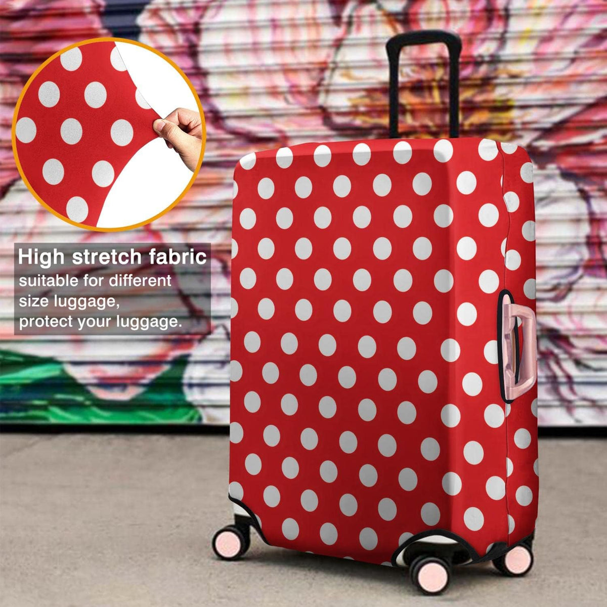 Red Bow Luggage Cover Protector Fit 29-32 Inch, Black