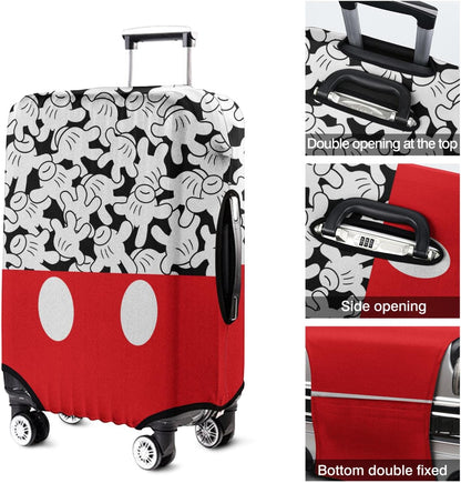 Red Bow Luggage Cover Protector Fit 29-32 Inch, Black