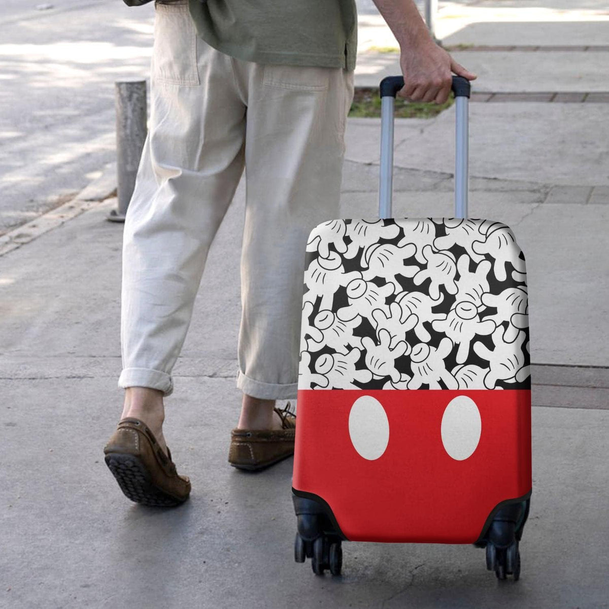 Red Bow Luggage Cover Protector Fit 29-32 Inch, Black