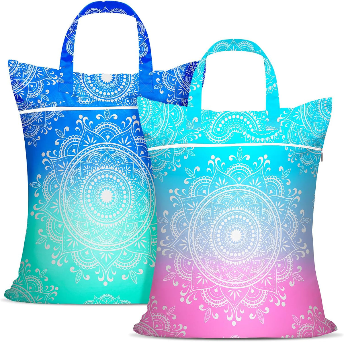 2 Pcs Large Travel Laundry Bags - Waterproof with Handle, Washable Dirty Clothes Bags for Travel, Wet & Dry Use, Bathing Suit & Gym Clothes Laundry, Swimming Pool & College Dorm