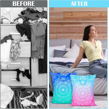 2 Pcs Large Travel Laundry Bags - Waterproof with Handle, Washable Dirty Clothes Bags for Travel, Wet & Dry Use, Bathing Suit & Gym Clothes Laundry, Swimming Pool & College Dorm