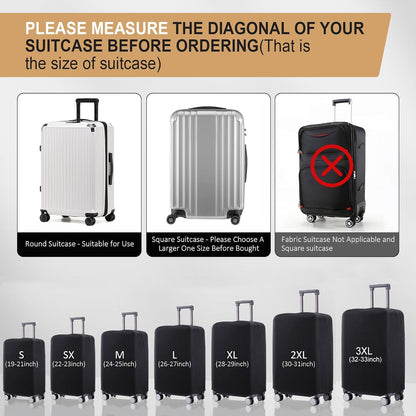Travel Luggage Cover Suitcase Protector Scratch-Resistant Fit 19-31 Inch, Not Included Suitcase (Black, 2XL(30-31inch))