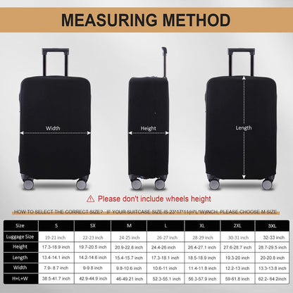 Travel Luggage Cover Suitcase Protector Scratch-Resistant Fit 19-31 Inch, Not Included Suitcase (Black, 2XL(30-31inch))