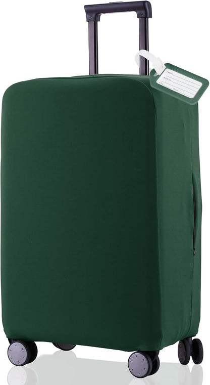Travel Luggage Cover Suitcase Protector Scratch-Resistant Fit 19-31 Inch, Not Included Suitcase (Black, 2XL(30-31inch))