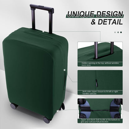 Travel Luggage Cover Suitcase Protector Scratch-Resistant Fit 19-31 Inch, Not Included Suitcase (Black, 2XL(30-31inch))
