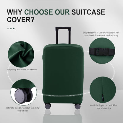 Travel Luggage Cover Suitcase Protector Scratch-Resistant Fit 19-31 Inch, Not Included Suitcase (Black, 2XL(30-31inch))
