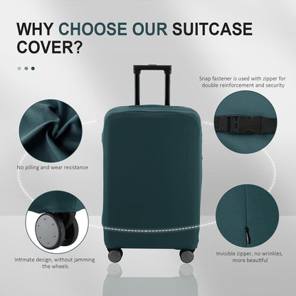 Travel Luggage Cover Suitcase Protector Scratch-Resistant Fit 19-31 Inch, Not Included Suitcase (Black, 2XL(30-31inch))