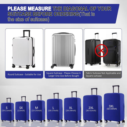 Travel Luggage Cover Suitcase Protector Scratch-Resistant Fit 19-31 Inch, Not Included Suitcase (Black, 2XL(30-31inch))