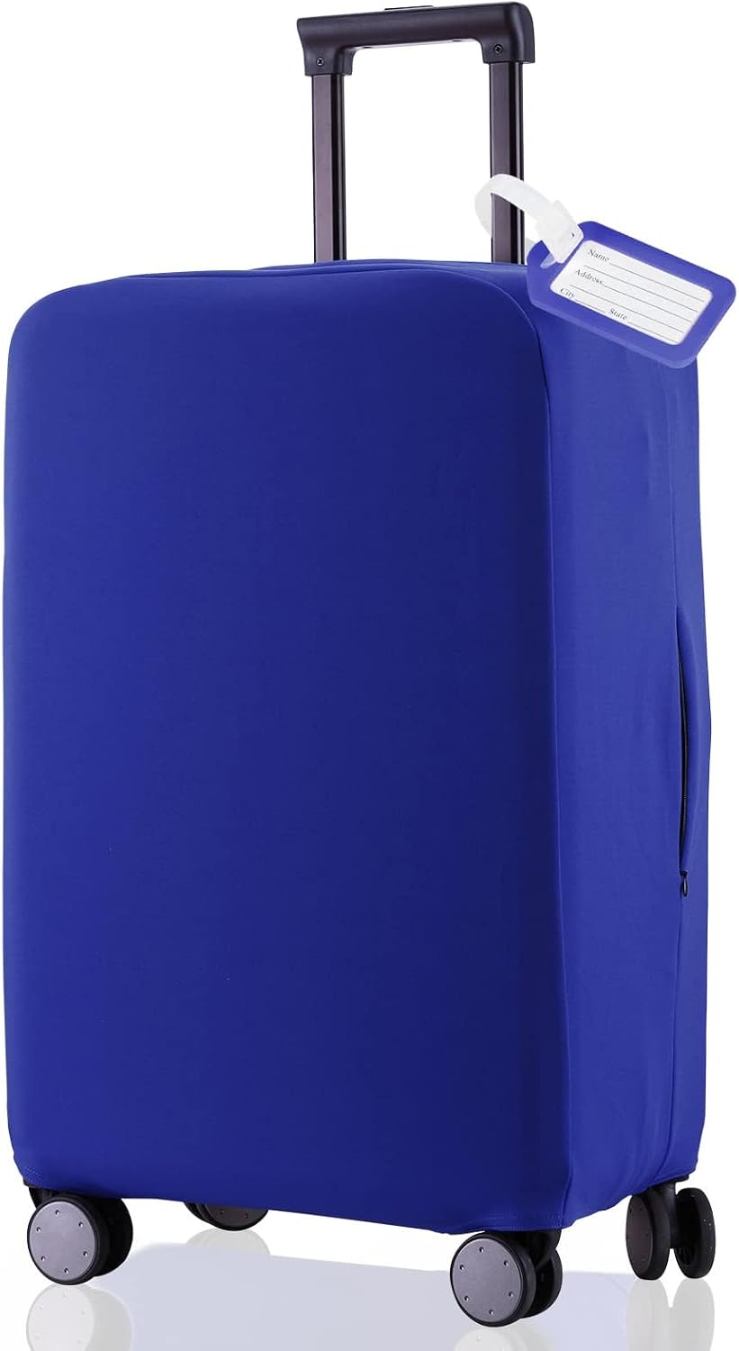 Travel Luggage Cover Suitcase Protector Scratch-Resistant Fit 19-31 Inch, Not Included Suitcase (Black, 2XL(30-31inch))
