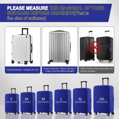 Travel Luggage Cover Suitcase Protector Scratch-Resistant Fit 19-31 Inch, Not Included Suitcase (Black, 2XL(30-31inch))