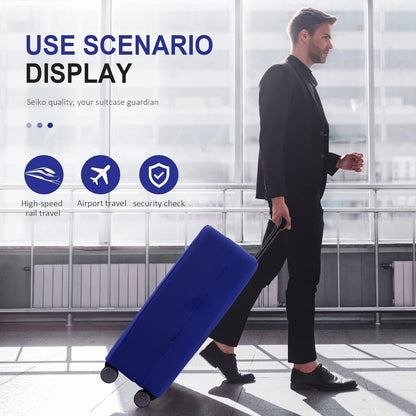 Travel Luggage Cover Suitcase Protector Scratch-Resistant Fit 19-31 Inch, Not Included Suitcase (Black, 2XL(30-31inch))