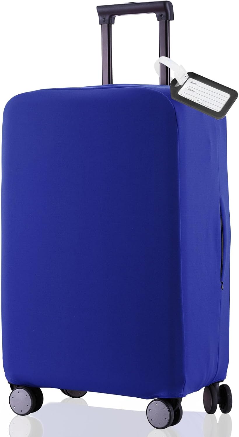 Travel Luggage Cover Suitcase Protector Scratch-Resistant Fit 19-31 Inch, Not Included Suitcase (Black, 2XL(30-31inch))