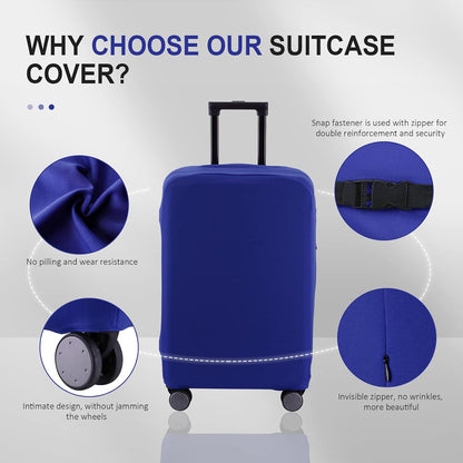 Travel Luggage Cover Suitcase Protector Scratch-Resistant Fit 19-31 Inch, Not Included Suitcase (Black, 2XL(30-31inch))